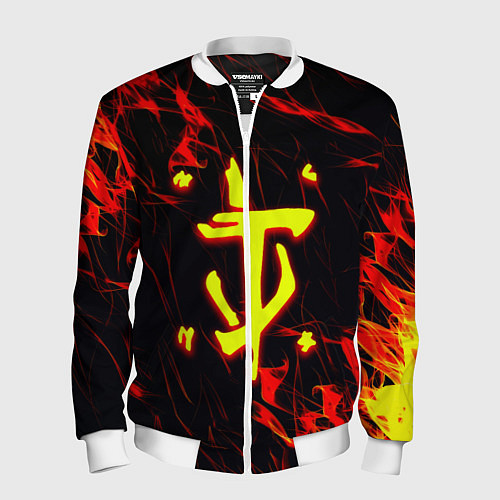 Мужской бомбер Doom огненные искры / 3D-Белый – фото 1