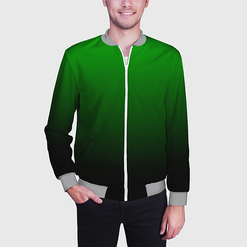 Мужской бомбер Green gradient / 3D-Меланж – фото 3
