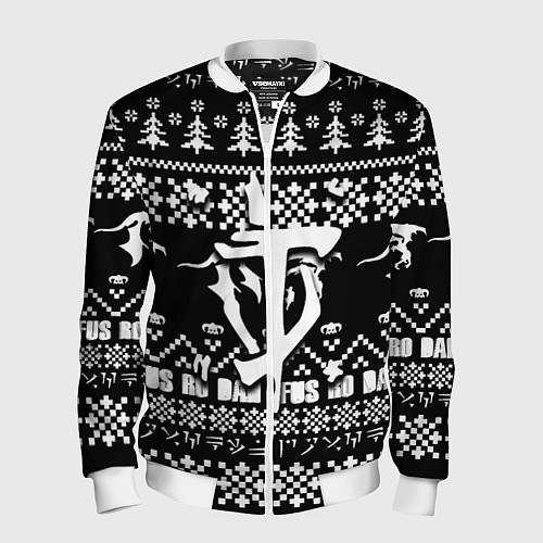 Мужской бомбер Doom x elders scrolls pattern / 3D-Белый – фото 1