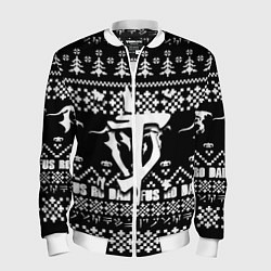 Бомбер мужской Doom x elders scrolls pattern, цвет: 3D-белый