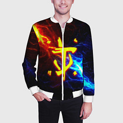 Бомбер мужской Doom шторм с молниями, цвет: 3D-белый — фото 2