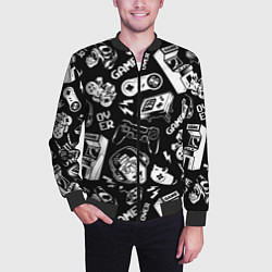 Бомбер мужской Retro gamer pattern, цвет: 3D-черный — фото 2