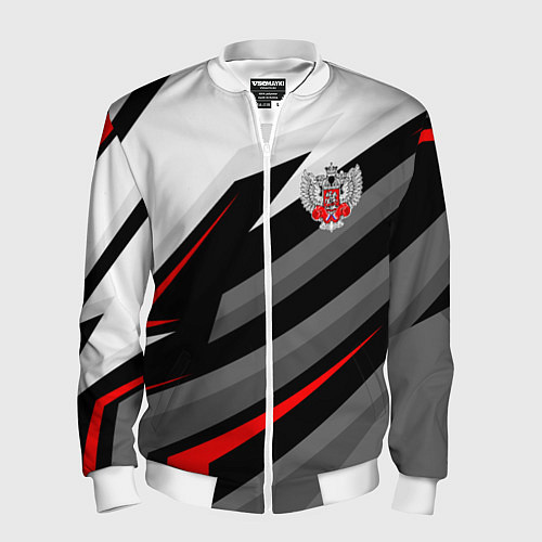 Мужской бомбер Федерация бокса - спортивный / 3D-Белый – фото 1