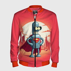 Мужской бомбер Робот-сгибальщик Бендер супермен - коллаба