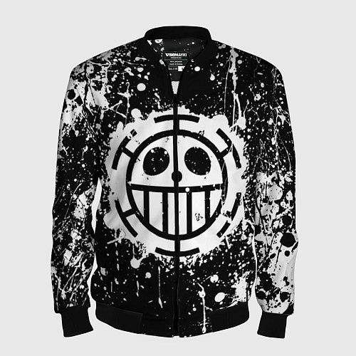 Мужской бомбер Пираты сердца - лого / 3D-Черный – фото 1