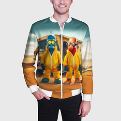 Бомбер мужской Zoidberg and Bender - Breaking bad soap opera, цвет: 3D-белый — фото 2