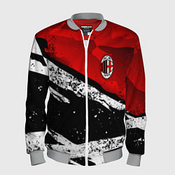 Бомбер мужской ФК Милан - потертости, цвет: 3D-меланж