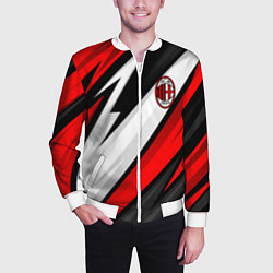 Бомбер мужской ФК Милан - абстракция, цвет: 3D-белый — фото 2