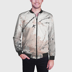 Бомбер мужской Цветущее дерево абстракция, цвет: 3D-черный — фото 2