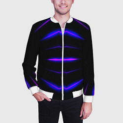 Бомбер мужской Color black neon, цвет: 3D-белый — фото 2