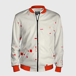 Бомбер мужской Color white red shapes, цвет: 3D-красный