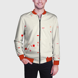 Бомбер мужской Color white red shapes, цвет: 3D-красный — фото 2