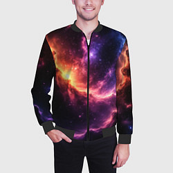 Бомбер мужской Фантастические космические туманы, цвет: 3D-черный — фото 2