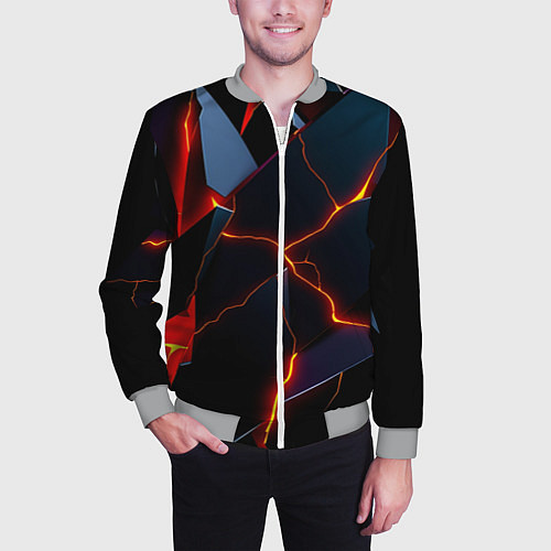 Мужской бомбер Plate fracturing / 3D-Меланж – фото 3