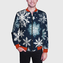 Бомбер мужской Снежное небо, цвет: 3D-красный — фото 2