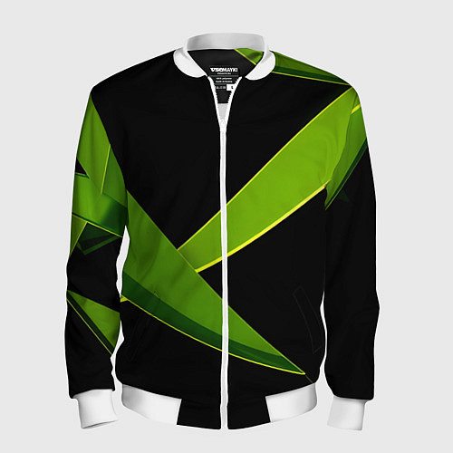 Мужской бомбер Geometric neon / 3D-Белый – фото 1