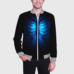 Бомбер мужской Душа синяя - позвоночник и рёбра просвечиваются, цвет: 3D-меланж — фото 2