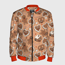 Мужской бомбер Паттерн с новогодним печеньем