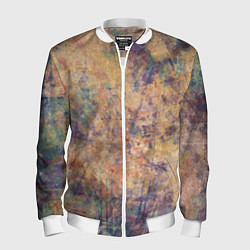 Мужской бомбер Абстракция - pink marble with blue flecks