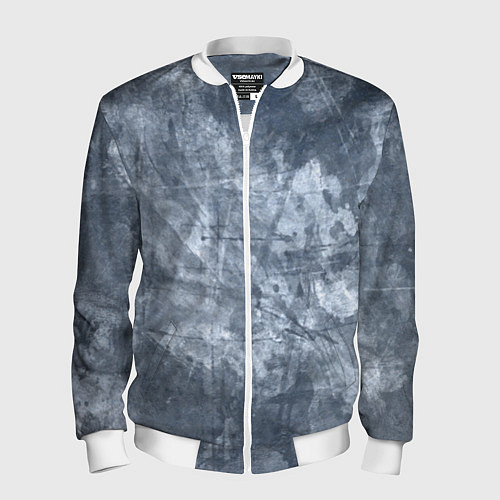 Мужской бомбер Абстракция - gray-blue / 3D-Белый – фото 1