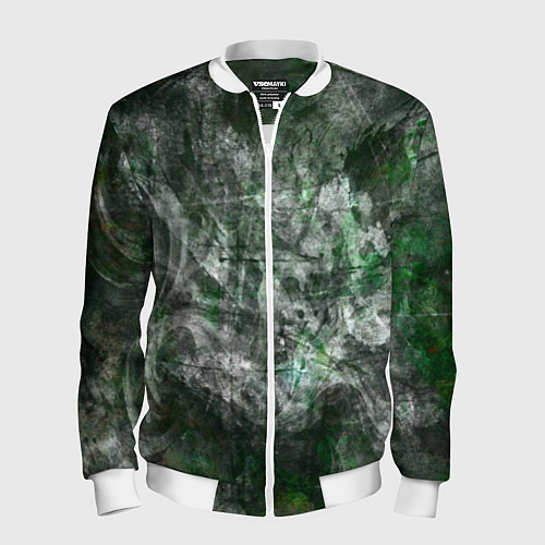 Мужской бомбер Абстракция - acid boom / 3D-Белый – фото 1