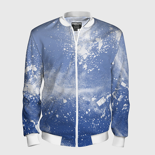 Мужской бомбер Снежки попали в тебя / 3D-Белый – фото 1