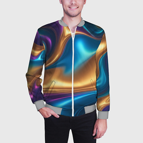 Мужской бомбер Сплавы разноцветные / 3D-Меланж – фото 3