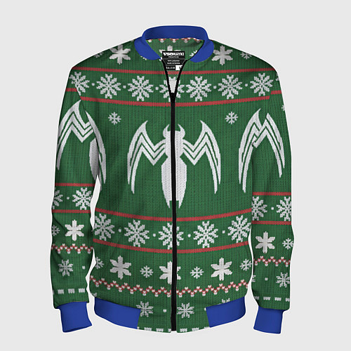 Мужской бомбер Рождественский свитер Венома / 3D-Синий – фото 1