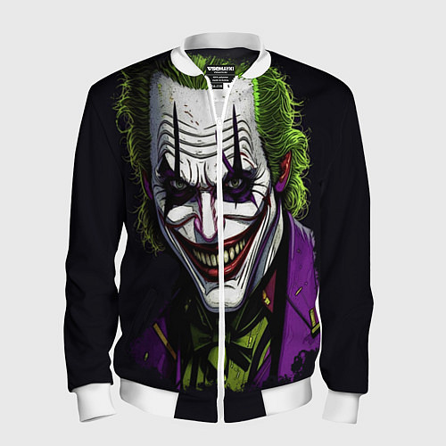 Мужской бомбер Улыбающийся Джокер / 3D-Белый – фото 1