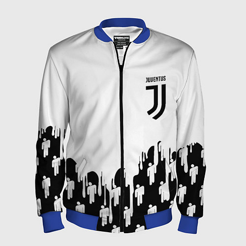 Мужской бомбер Ювентус краски люди / 3D-Синий – фото 1