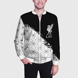 Бомбер мужской Liverpool краски текстура геометрия, цвет: 3D-белый — фото 2