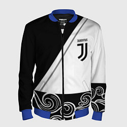 Бомбер мужской Ювентус геометрия полосы текстура, цвет: 3D-синий