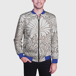 Бомбер мужской Вензельные цветы, цвет: 3D-синий — фото 2