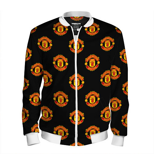 Мужской бомбер Manchester United Pattern / 3D-Белый – фото 1