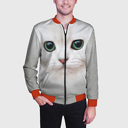 Бомбер мужской Белый котик, цвет: 3D-красный — фото 2