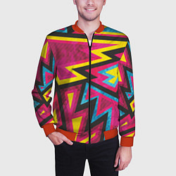 Бомбер мужской Геометрия, цвет: 3D-красный — фото 2