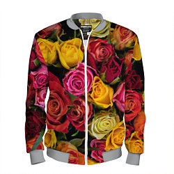 Бомбер мужской Ассорти из роз, цвет: 3D-меланж
