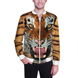 Бомбер мужской Взгляд тигра, цвет: 3D-белый — фото 2