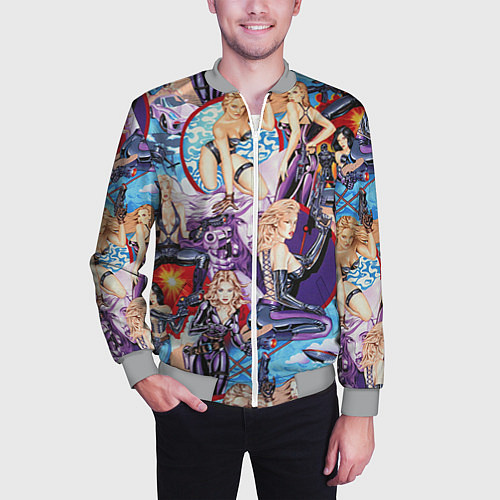 Мужской бомбер Как у Мэтт Тейлора с девушками / 3D-Меланж – фото 3