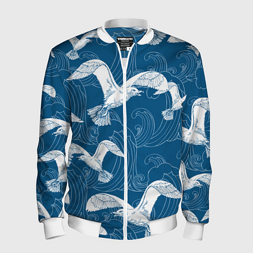 Мужской бомбер Чайки / 3D-Белый – фото 1