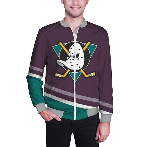 Мужской бомбер Anaheim Ducks Selanne / 3D-Меланж – фото 3