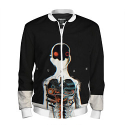Бомбер мужской Three Days Grace: Skeleton, цвет: 3D-белый