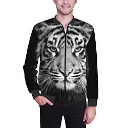Бомбер мужской Красавец тигр цвета 3D-черный — фото 2