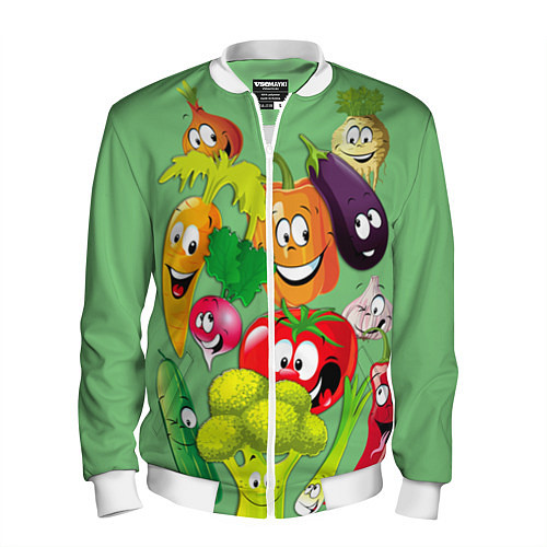 Мужской бомбер Правильное питание / 3D-Белый – фото 1