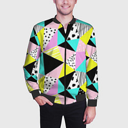 Бомбер мужской Треугольнички, цвет: 3D-черный — фото 2