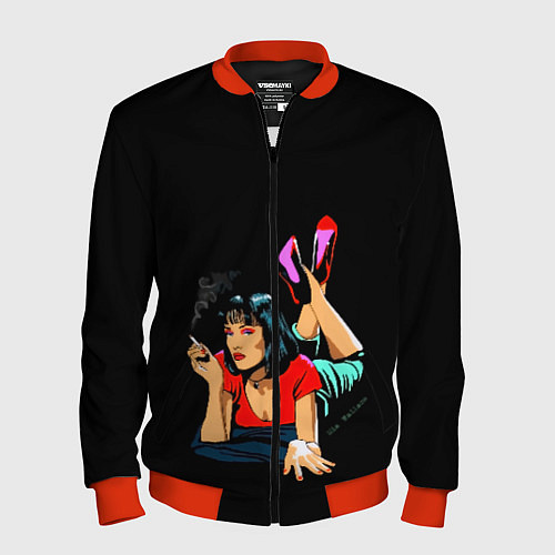 Мужской бомбер Pulp Fiction: Mia Wallace / 3D-Красный – фото 1