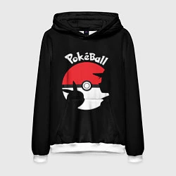 Толстовка-худи мужская Pokeball, цвет: 3D-белый