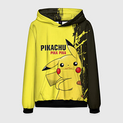 Толстовка-худи мужская Pikachu Pika Pika, цвет: 3D-черный