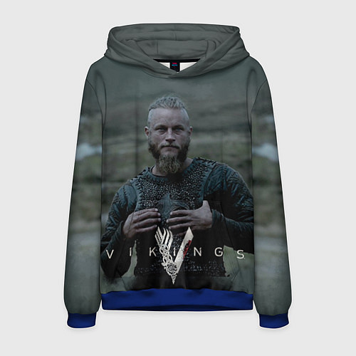 Мужская толстовка Vikings: Ragnarr Lodbrok / 3D-Синий – фото 1
