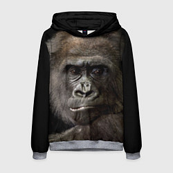 Толстовка-худи мужская Глаза гориллы, цвет: 3D-меланж